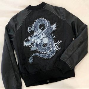 Goosecraft Bomber Jacket with Dragon Embroidery